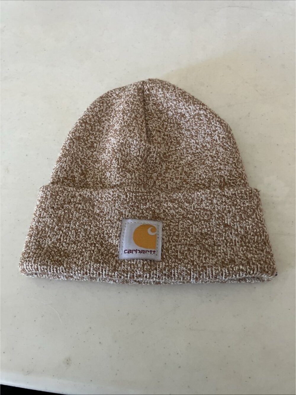Carhartt Youth Hat Beanie USA Acrylic Knit Cap Workwear Beige